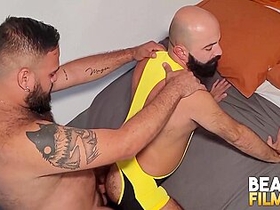 Hairy Latino Barebacked By Hung Bear