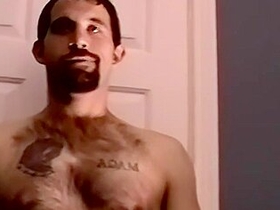 Hairy Dude Jerks Off And Jizzes On Cam