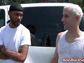 Interracial hardcore gay bareback fucking 07