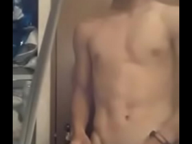 Asian boy big dick show cum